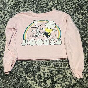 Charlie Brown long sleeve crop top